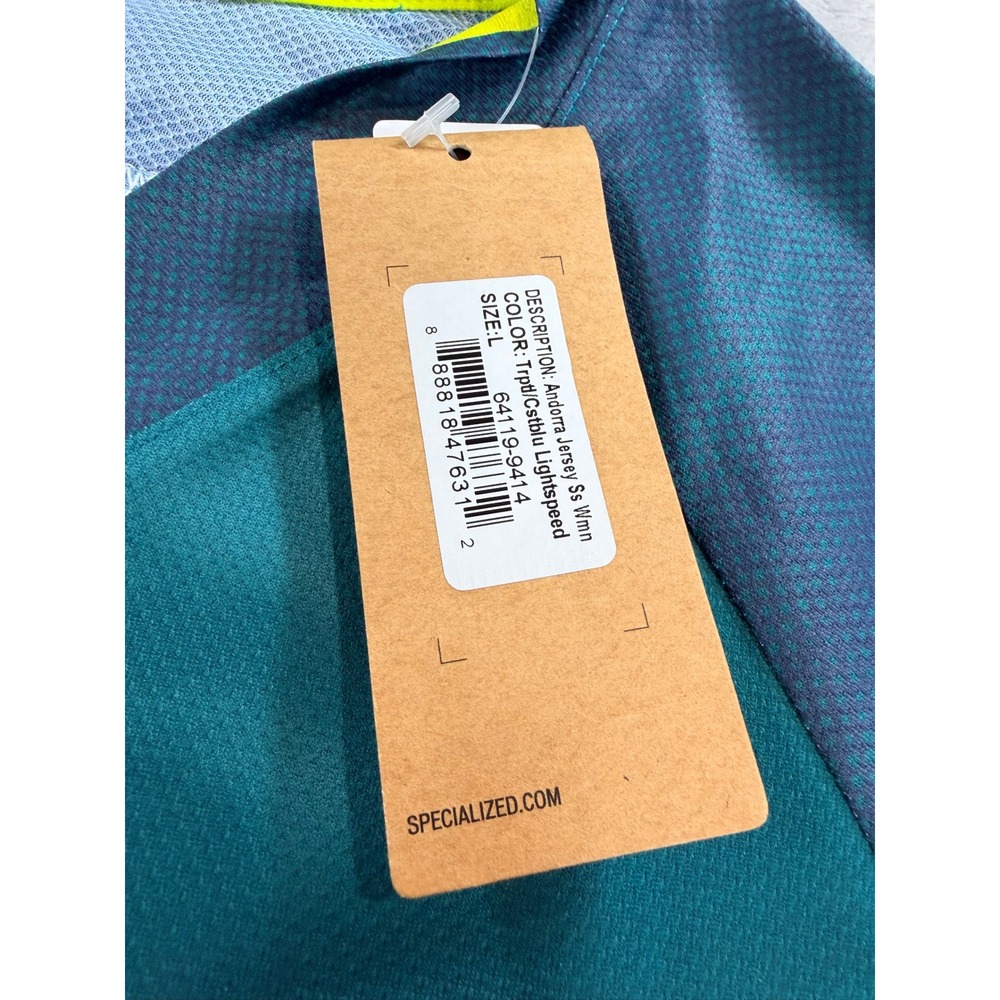 NWT Specialized Women MTB Andorra Jersey Short Sleeve Tropical Cast Blue Large - Picture 8 of 9